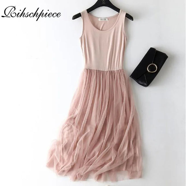 Rihschpiece Summer Maxi Dress Women Tunic Gauze Sundress Plus Size Dress Vintage Sexy  Beach Mesh White Long Dresses RZF1172