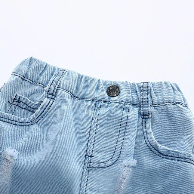 Summer Baby Boys Denim Shorts Fashion Hole Children Jeans South Korea Style Kids Casual Cowboy Shorts Child Beach Pants 2-7Years