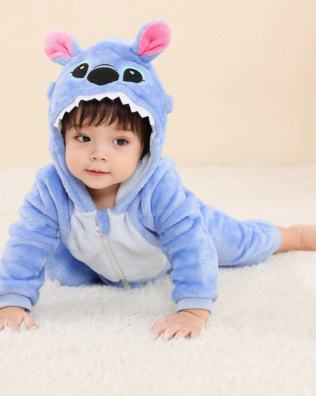 Baby Kigurumi Stitch Cartoon Romper Infant Kids Animal Jumpsuit Toddler Clothes Bodysuits Cosplay Pyjamas Costumes For Christmas