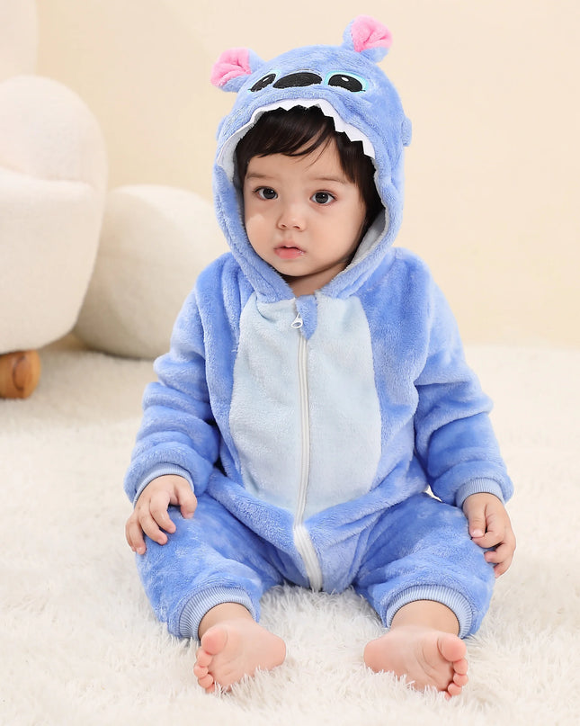 Baby Kigurumi Stitch Cartoon Romper Infant Kids Animal Jumpsuit Toddler Clothes Bodysuits Cosplay Pyjamas Costumes For Christmas