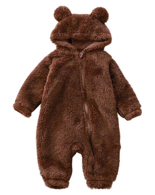 Winter Baby Clothes Cute Cartoon Bear Baby Rompers Pajamas Cotton Infant Boy Girls Animal Costume Zipper Jumpsuit 0-24 Months