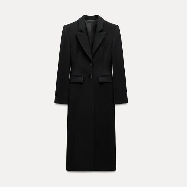 Burgundy Long Blazer Coats Women Elegant Single Breasted Long Sleeve Shoulder Pads Suits Jacket Female Spring Tailored Outwear