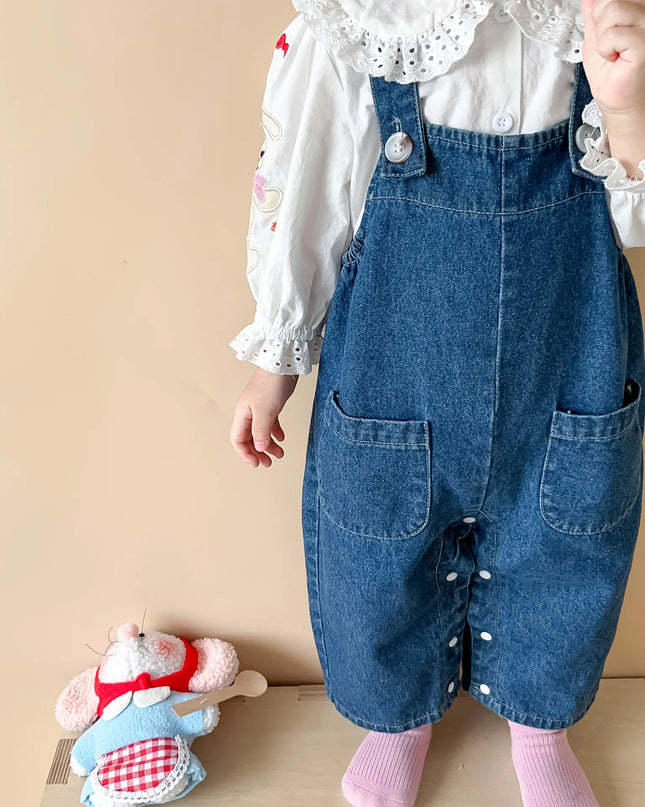 2025 Autumn New Baby Girl Sleeveless Denim Jumpsuit Toddler Girl Cute Rabbit Ear Overalls Infant Romper Kids Clothes 0-24M