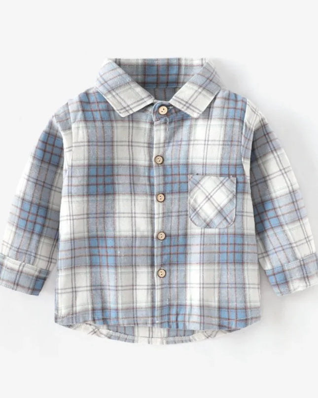 SPORLY Kids Shirt Clothes Baby Spring Long Sleeve Cotton Plaid Child Button Down Infant Boy Girls Tops 2 3 4 5 Years Shirts