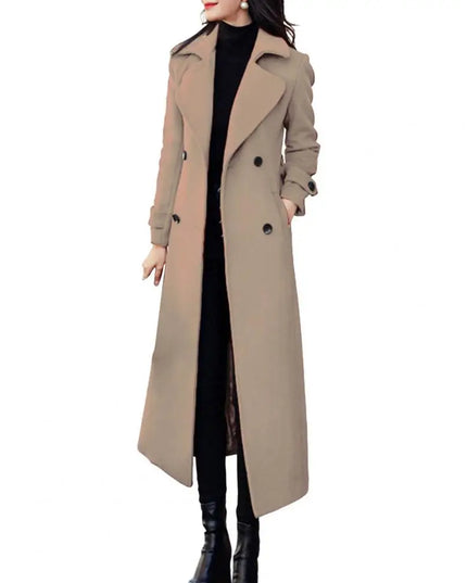 Women‘s Coat Winter Korean Fashion Long Coated Thickened Woolen Winter Coat for Women Black Coat Harajuku