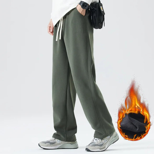 Men's winter pants  Casual Baggy Wide Leg Straight Trousers padded Sweatpants Big size streetwear Fashion Good quality pants