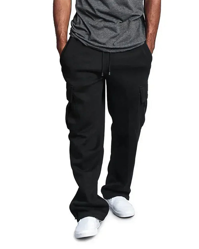 Men's Cargo Sweatpants Autumn Long Pants Loose Sport Fit Jogging Overalls Joggers Sweat Pocket Pants Cargo Trousers Streetwear