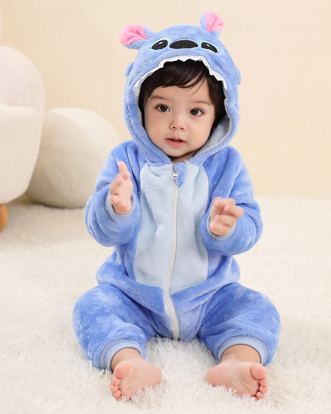 Baby Kigurumi Stitch Cartoon Romper Infant Kids Animal Jumpsuit Toddler Clothes Bodysuits Cosplay Pyjamas Costumes For Christmas