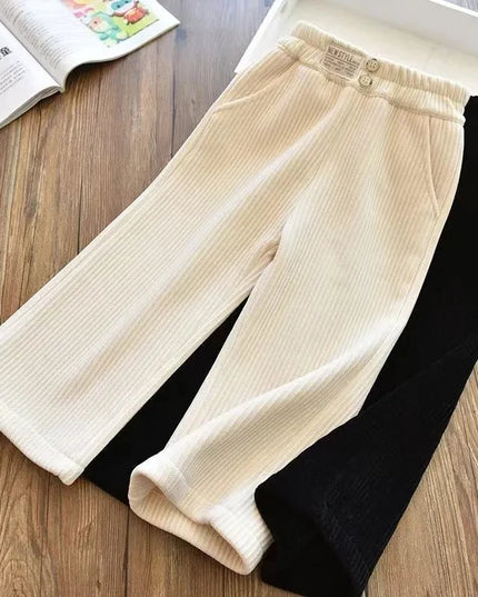 Baby Girls Pants Autumn Winter Warm Kids Corduroy Trousers 0-10 Years Old Children Warm Casual Straight Pants