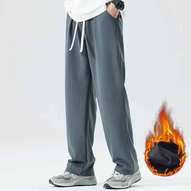 Men's winter pants  Casual Baggy Wide Leg Straight Trousers padded Sweatpants Big size streetwear Fashion Good quality pants