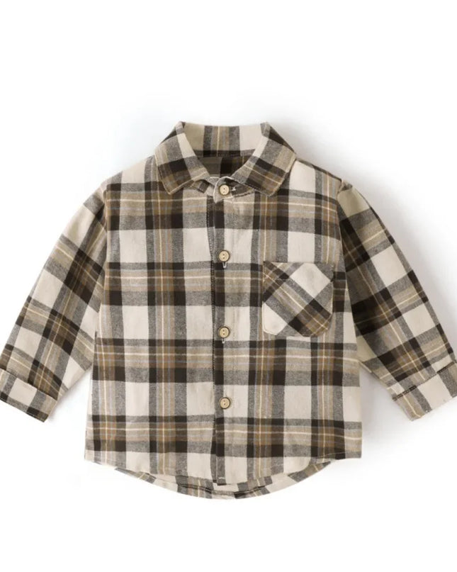 SPORLY Kids Shirt Clothes Baby Spring Long Sleeve Cotton Plaid Child Button Down Infant Boy Girls Tops 2 3 4 5 Years Shirts