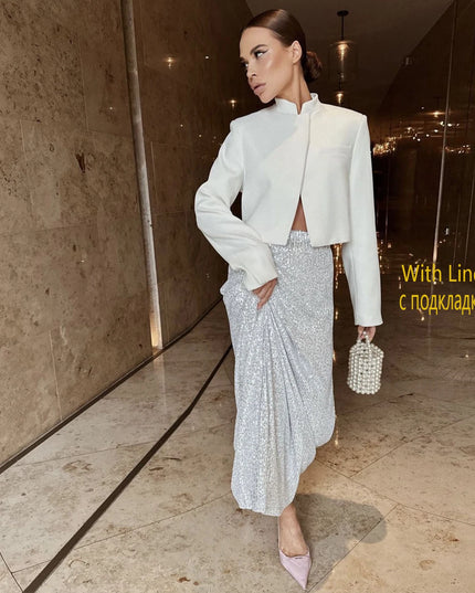 Sequin Female Sexy Maxi Skirt Summer Fashion Glitter High Waist Loose Elegant Club Long Skirt Sparkle Women Long Skirt New