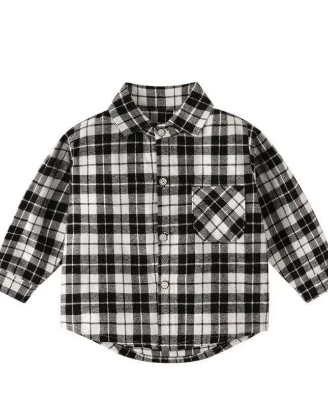 SPORLY Kids Shirt Clothes Baby Spring Long Sleeve Cotton Plaid Child Button Down Infant Boy Girls Tops 2 3 4 5 Years Shirts