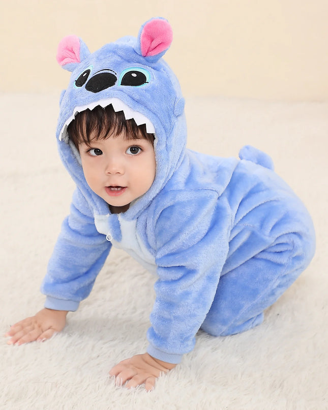 Baby Kigurumi Stitch Cartoon Romper Infant Kids Animal Jumpsuit Toddler Clothes Bodysuits Cosplay Pyjamas Costumes For Christmas