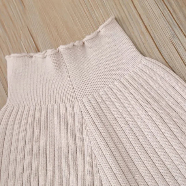 2023 Autumn New Knitted Wide Leg Pants Korean Boys and Girls' Sweater Pants Children Casual Pants Loose Striped Trousers