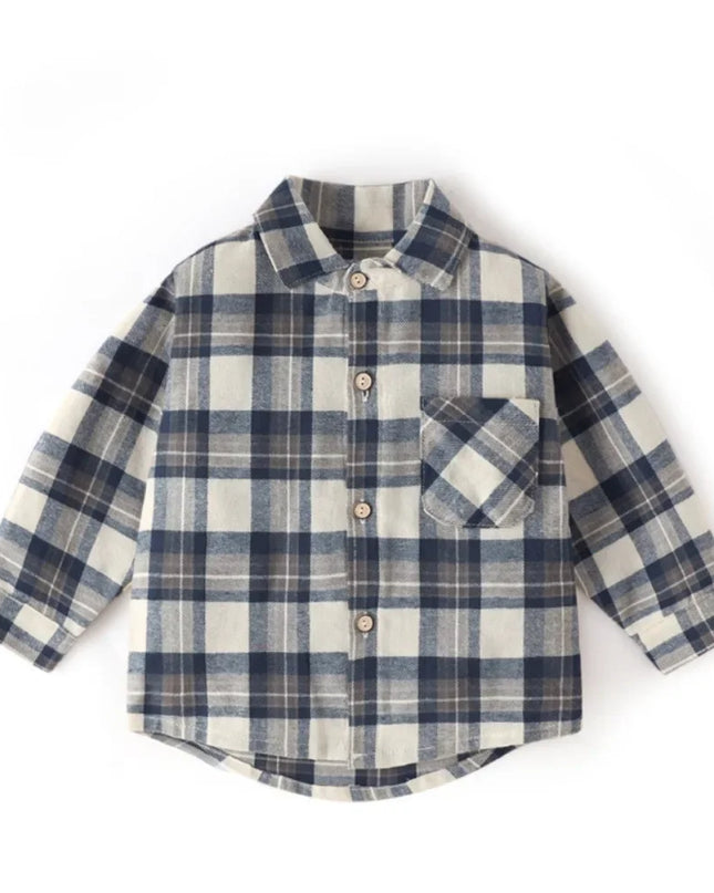 SPORLY Kids Shirt Clothes Baby Spring Long Sleeve Cotton Plaid Child Button Down Infant Boy Girls Tops 2 3 4 5 Years Shirts