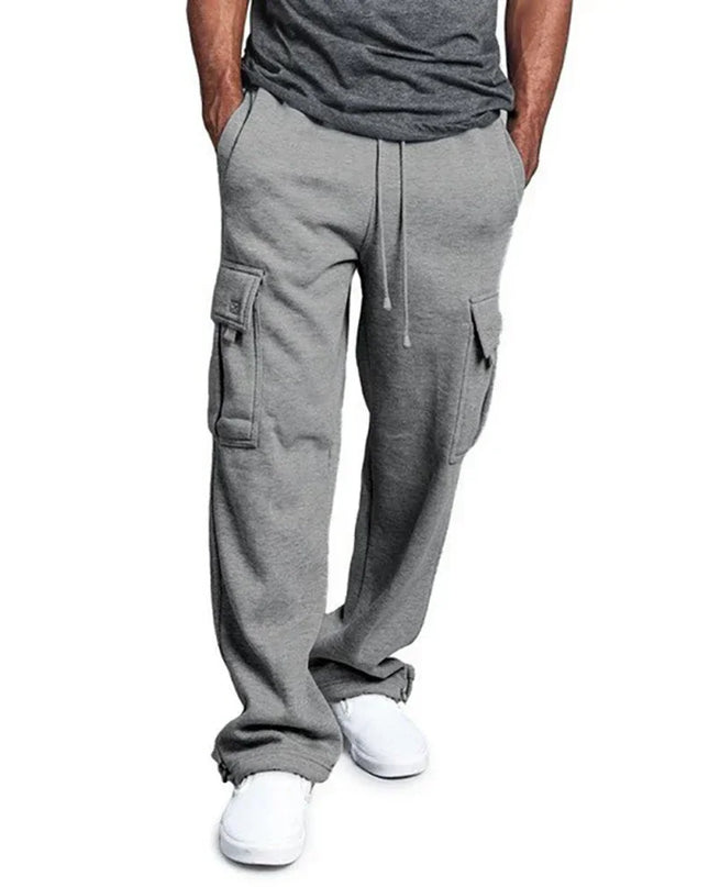 Men's Cargo Sweatpants Autumn Long Pants Loose Sport Fit Jogging Overalls Joggers Sweat Pocket Pants Cargo Trousers Streetwear