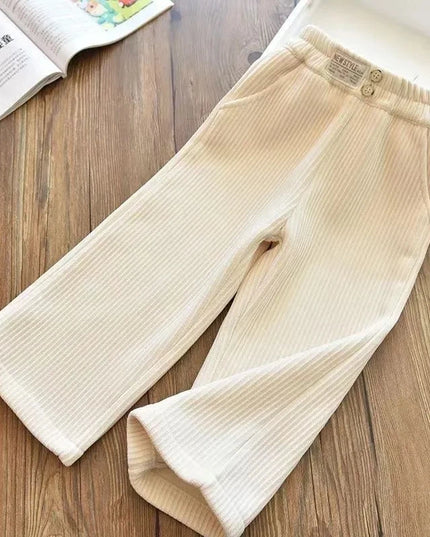 Baby Girls Pants Autumn Winter Warm Kids Corduroy Trousers 0-10 Years Old Children Warm Casual Straight Pants