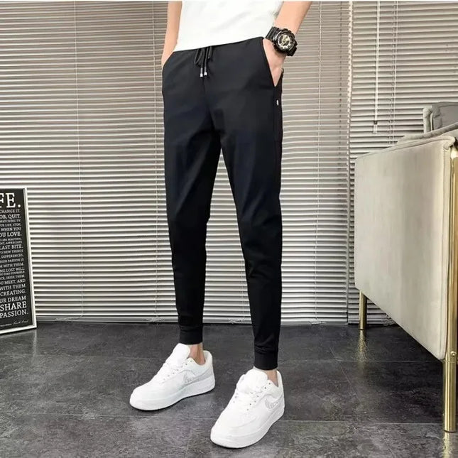 Casual Men's Fleece Pants Warm Protection Against Cold American Style Wide Leg Versatile Long Pants New 2024 Model