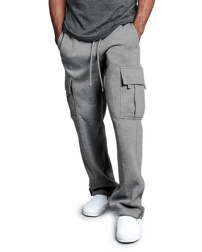 Men's Cargo Sweatpants Autumn Long Pants Loose Sport Fit Jogging Overalls Joggers Sweat Pocket Pants Cargo Trousers Streetwear