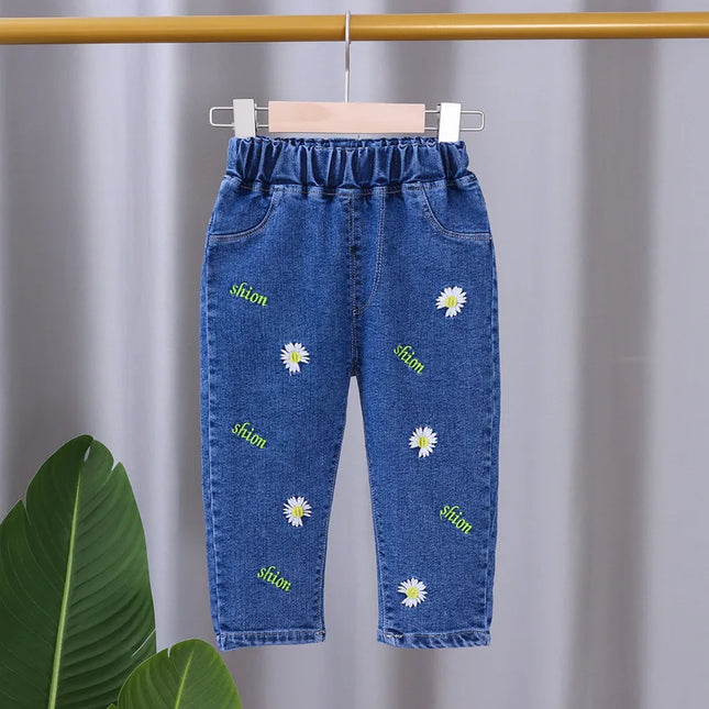 Baby Girls Tight Jeans Spring Autumn Girls suona Denim Trousers Casual Kids Stretch Flared Pants Children Clothes for0-5Years